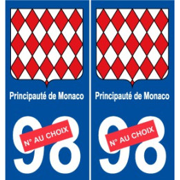 Monaco principauté numéro au choix autocollant plaque