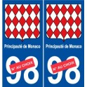 Monaco principality number choice sticker plate