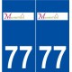 77 Montévrain logo autocollant plaque stickers ville