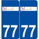 77 Montévrain logo autocollant plaque stickers ville
