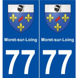 77 Moret-sur-Loing blason autocollant plaque stickers ville