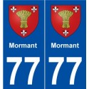 77 Mormant blason autocollant plaque stickers ville