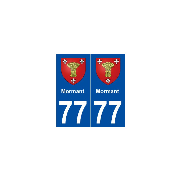 77 Mormant blason autocollant plaque stickers ville