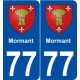 77 Mormant blason autocollant plaque stickers ville