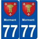 77 Mormant blason autocollant plaque stickers ville