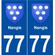 77 Nangis blason autocollant plaque stickers ville