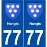 77 Nangis blason autocollant plaque stickers ville