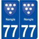 77 Nangis blason autocollant plaque stickers ville