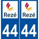 44 Rezé blason autocollant logo2 plaque stickers ville