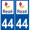 44 Rezé blason autocollant logo2 plaque stickers ville