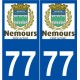 77 Nemours logo autocollant plaque stickers ville