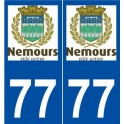 77 Nemours logo autocollant plaque stickers ville