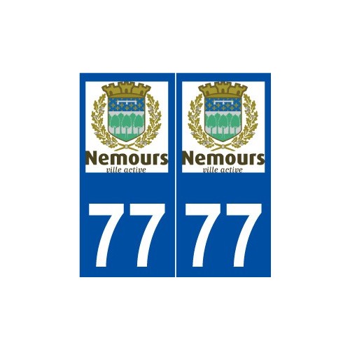 77 Nemours logo autocollant plaque stickers ville