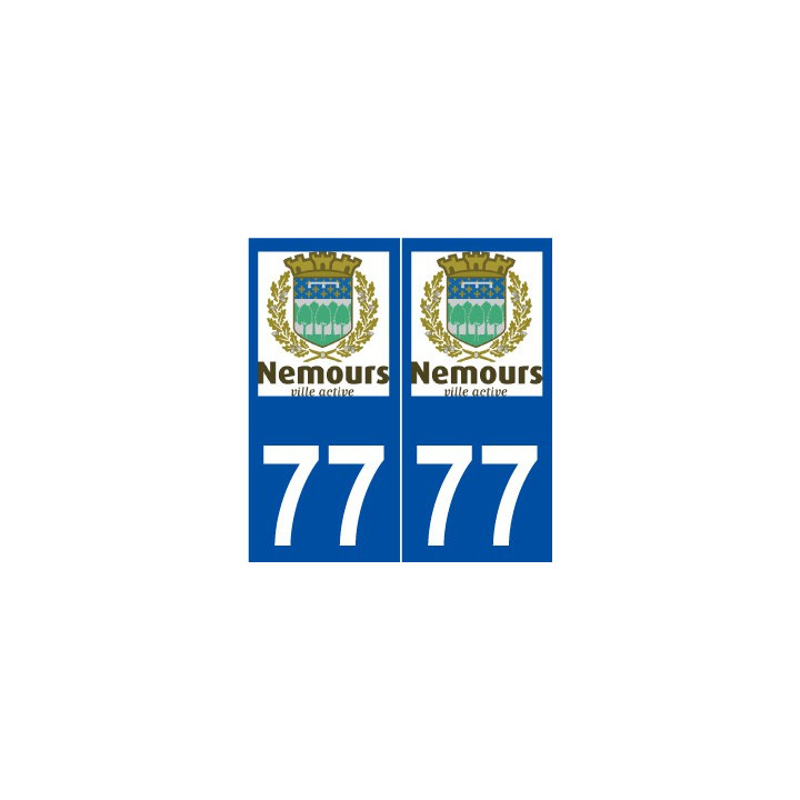 77 Nemours logo autocollant plaque stickers ville