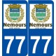 77 Nemours logo autocollant plaque stickers ville