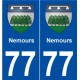 77 Nemours blason autocollant plaque stickers ville