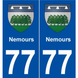 77 Nemours blason autocollant plaque stickers ville
