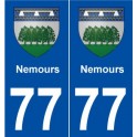77 Nemours blason autocollant plaque stickers ville