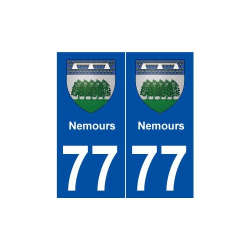 77 Nemours blason autocollant plaque stickers ville