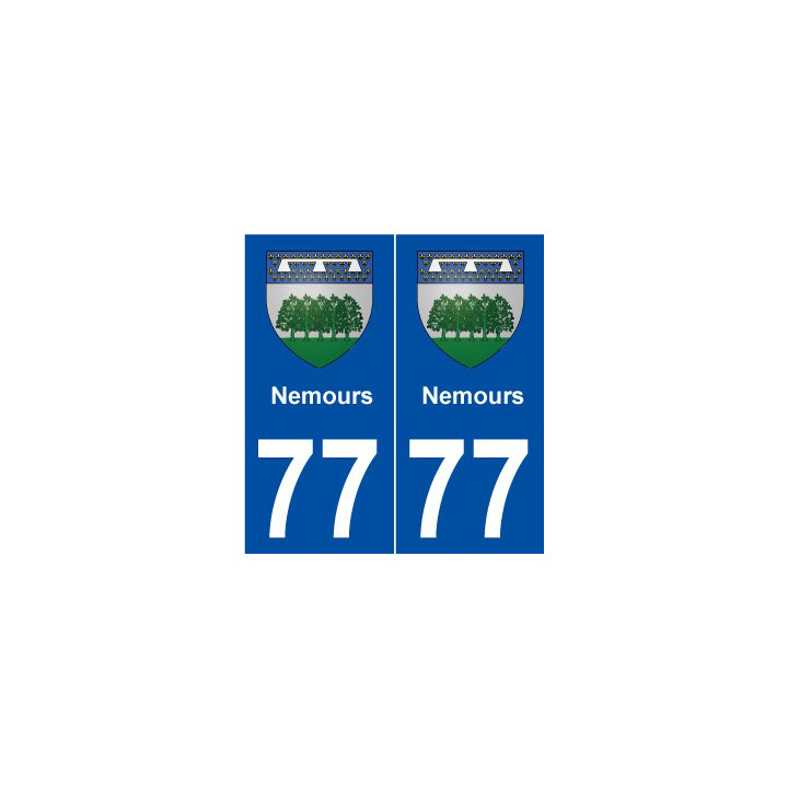 77 Nemours blason autocollant plaque stickers ville