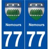 77 Nemours blason autocollant plaque stickers ville