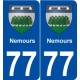 77 Nemours blason autocollant plaque stickers ville