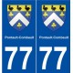77 Pontault-Combault blason autocollant plaque stickers ville