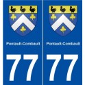 77 Pontault-Combault coat of arms sticker plate stickers city
