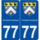 77 Pontault-Combault blason autocollant plaque stickers ville