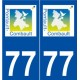 77 Pontault-Combault logo autocollant plaque stickers ville