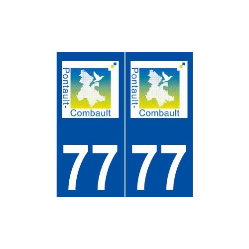 77 Pontault-Combault logo autocollant plaque stickers ville