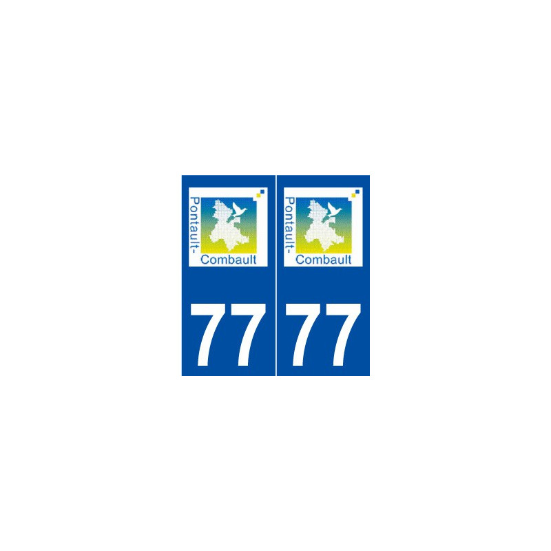 77 Pontault-Combault logo autocollant plaque stickers ville