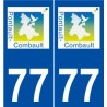 77 Pontault-Combault logo autocollant plaque stickers ville