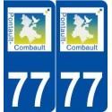 77 Pontault-Combault logo autocollant plaque stickers ville
