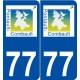 77 Pontault-Combault logo autocollant plaque stickers ville