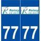 77 Roissy-en-Brie logo autocollant plaque stickers ville