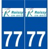 77 Roissy-en-Brie logo autocollant plaque stickers ville