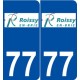 77 Roissy-en-Brie logo autocollant plaque stickers ville