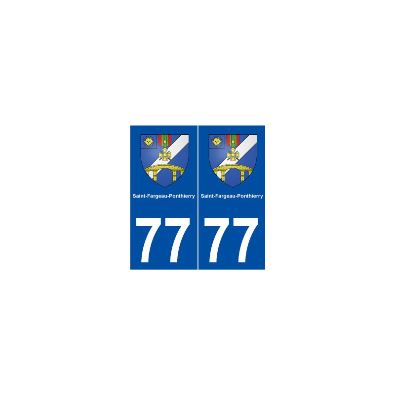 77 Saint-Fargeau-Ponthierry blason autocollant plaque stickers ville