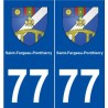77 Saint-Fargeau-Ponthierry blason autocollant plaque stickers ville