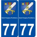 77 Saint-Fargeau-Ponthierry blason autocollant plaque stickers ville
