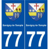 77 Savigny-le-Temple blason autocollant plaque stickers ville