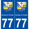 77 Savigny-le-Temple blason autocollant plaque stickers ville