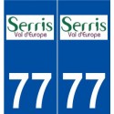 77 Serris logo autocollant plaque stickers ville