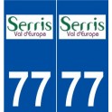 77 Serris logo autocollant plaque stickers ville
