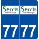 77 Serris logo autocollant plaque stickers ville