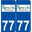 77 Serris logo autocollant plaque stickers ville