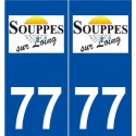 77 Souppes-sur-Loing logo autocollant plaque stickers ville