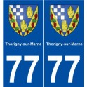 77 Thorigny-sur-Marne blason autocollant plaque stickers ville