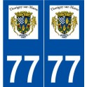 77 Thorigny-sur-Marne logo autocollant plaque stickers ville